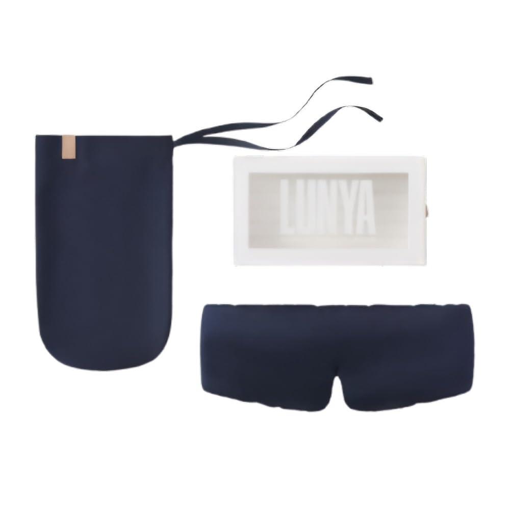 Lunya Lunya Sleep Mask with Box - Washable Silk Sleeping Mask and Headband for Beauty Routines - Thermoregulating Comfort for Restful Nights - Silk Eye Mask for Women - Deep Blue