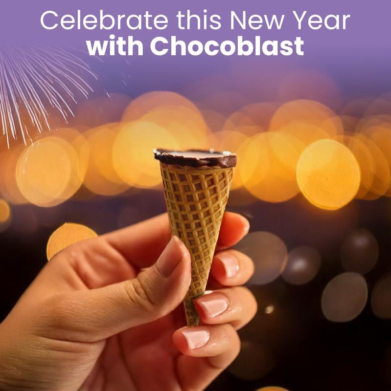 Pure Temptation Pure Temptation Gold Chocoblast Waffle Cones [36 Pieces] Snacks for Kids & Adults - Non-Meltable Valentine Chocolate Box - Individually Wrapped Chocolate-Filled Waffle Cones Bites - Chocolate