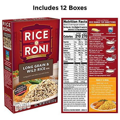 Quaker Rice-A-Roni Long grain & wild rice with herbs, 4.3 Ounce Pack of 12