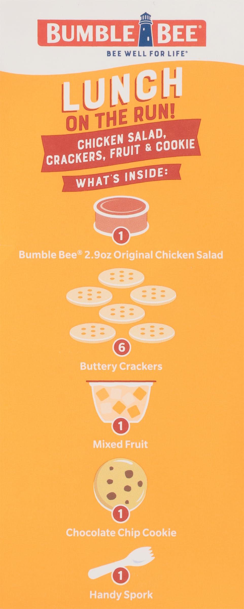 Bumble Bee Bumble Bee Lunch On The Run Chicken Salad with Crackers Kit, 8.2 oz - Ready to Eat, Includes Crackers, Cookie & Mixed Fruit - Shelf Stable & Convenient Source of Protein