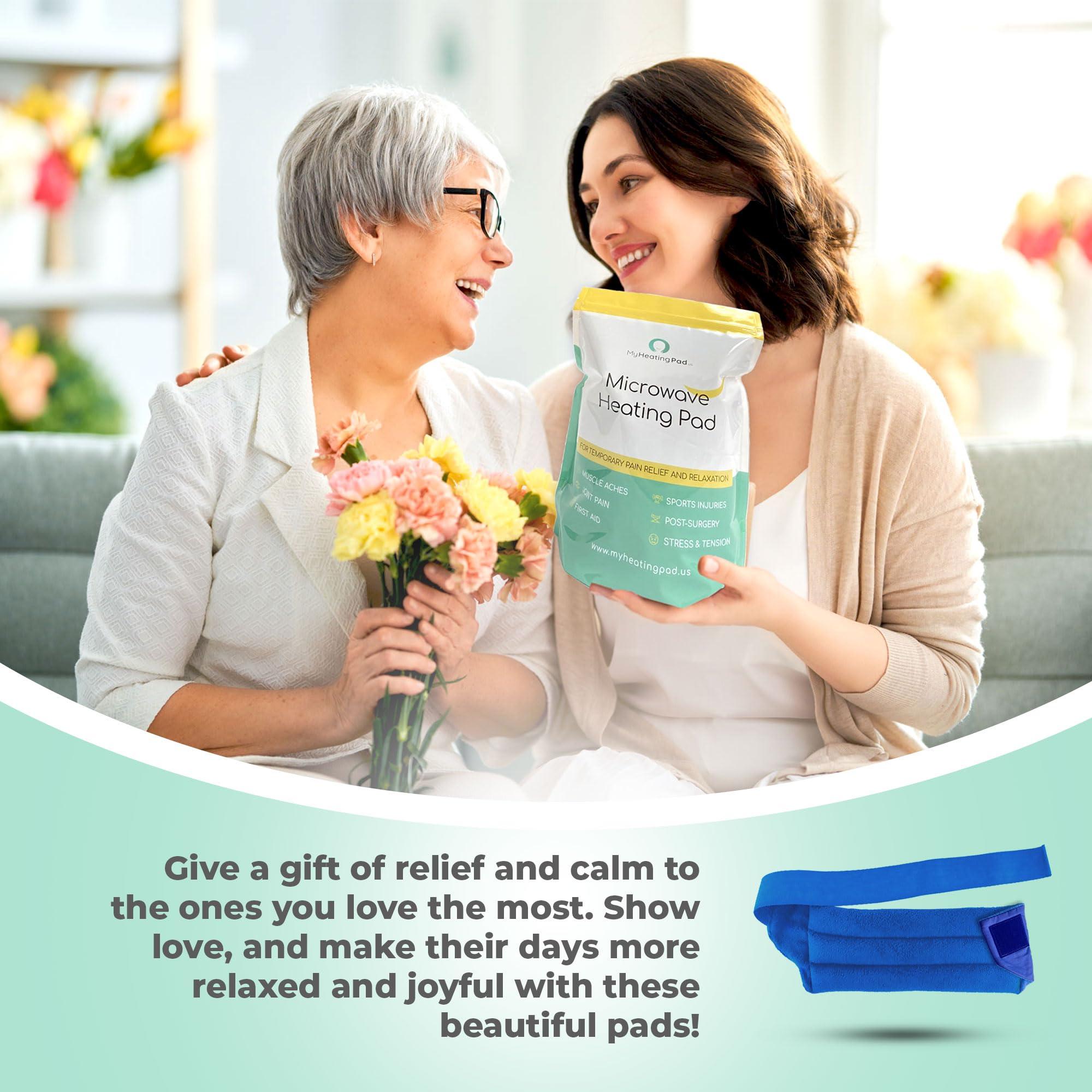 MY HEATING PAD Microwavable Heating Pads for Lower Back and Menstrual Cramps - Moist Microwave Heating Pads for Muscles and Joints - Natural Microwave Hot Packs Heat Pads for Lower Back Pain - 2 Packs Blue