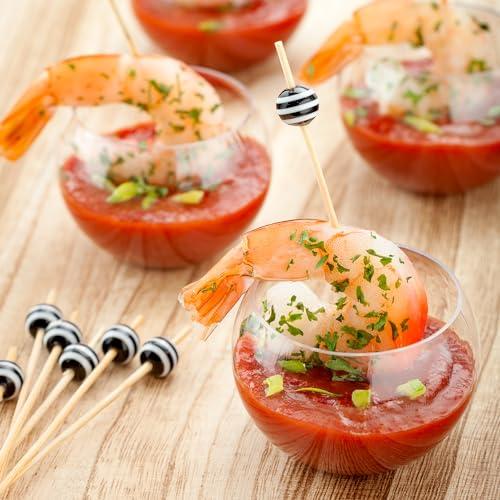 Restaurantware Restaurantware 2 Ounce Round Plastic Bowls 5 Disposable Sphere Cups - Reprocessable Does Not Shatter Easily Clear Plastic Appetizer Bowls Versatile For Weddings Parties Or Birthdays