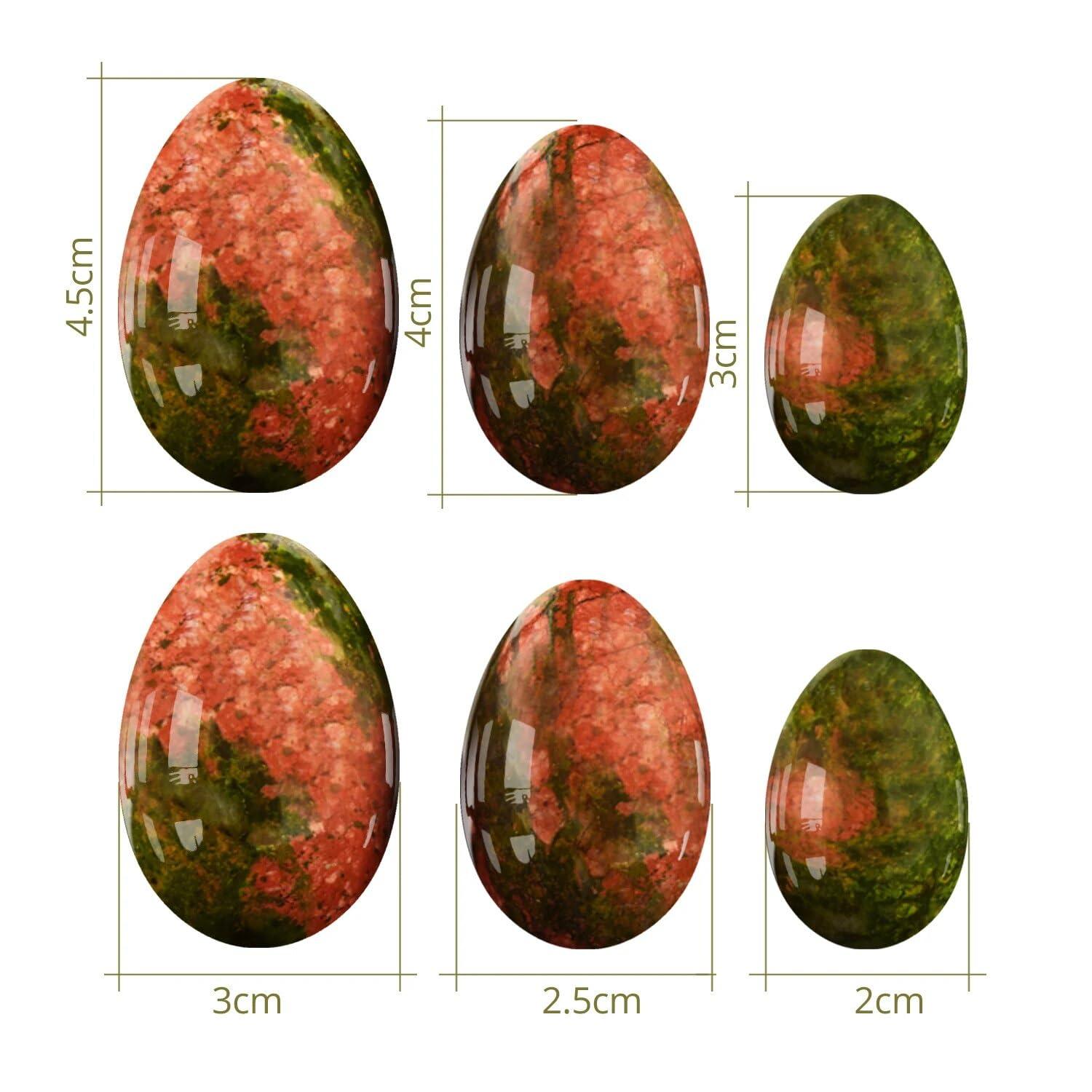 NVbHof Natural Greenstone Jade Eggs, Kegel Balls Massage Egg for Women Train Pelvic Muscles with Box Pack, Yoni Stone