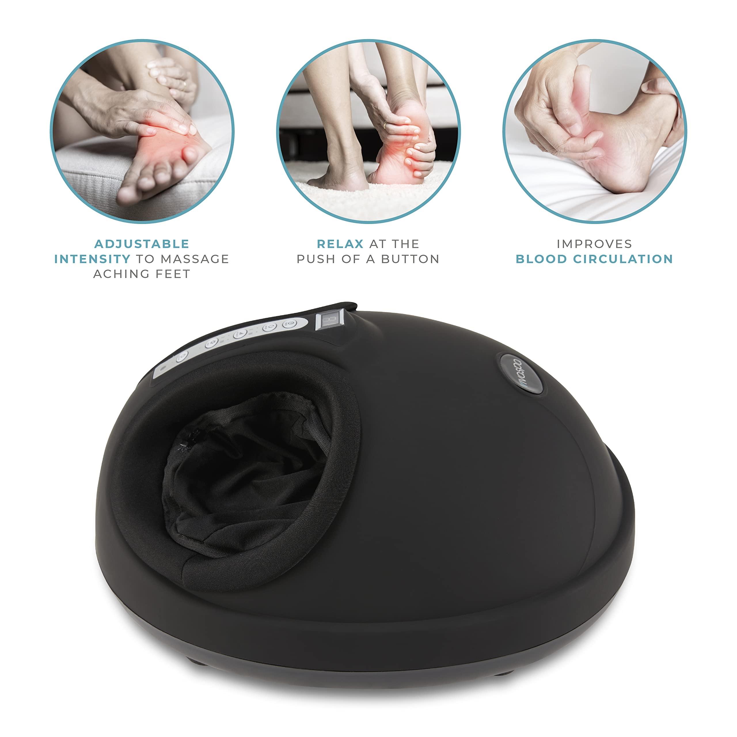 Vivitar Vivaspa Air Pressure Foot Massager with Heat and Remote Control, Adjustable Feet Massage Machine with 3 Intensity Levels, Deep Kneading and Rolling for Home or Office Use