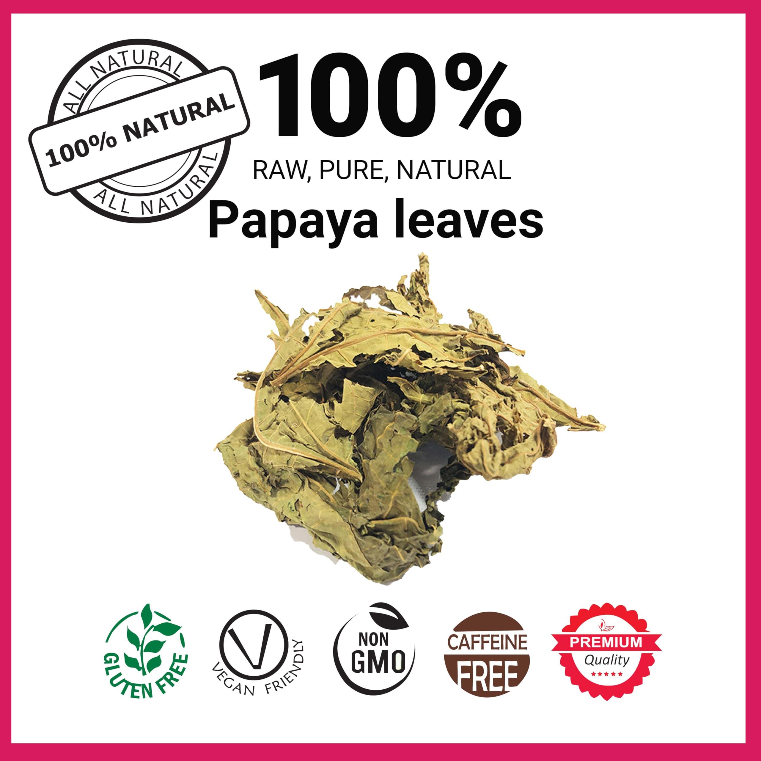 Akshit Akshit Dried Papaya Leaves, 13oz, Papaya Leaf Tea, Hojas De Papaya Secas, Natural Dried Leaves Tea, Perfect For Leaf Extract, Caffeine-Free, Non GMO