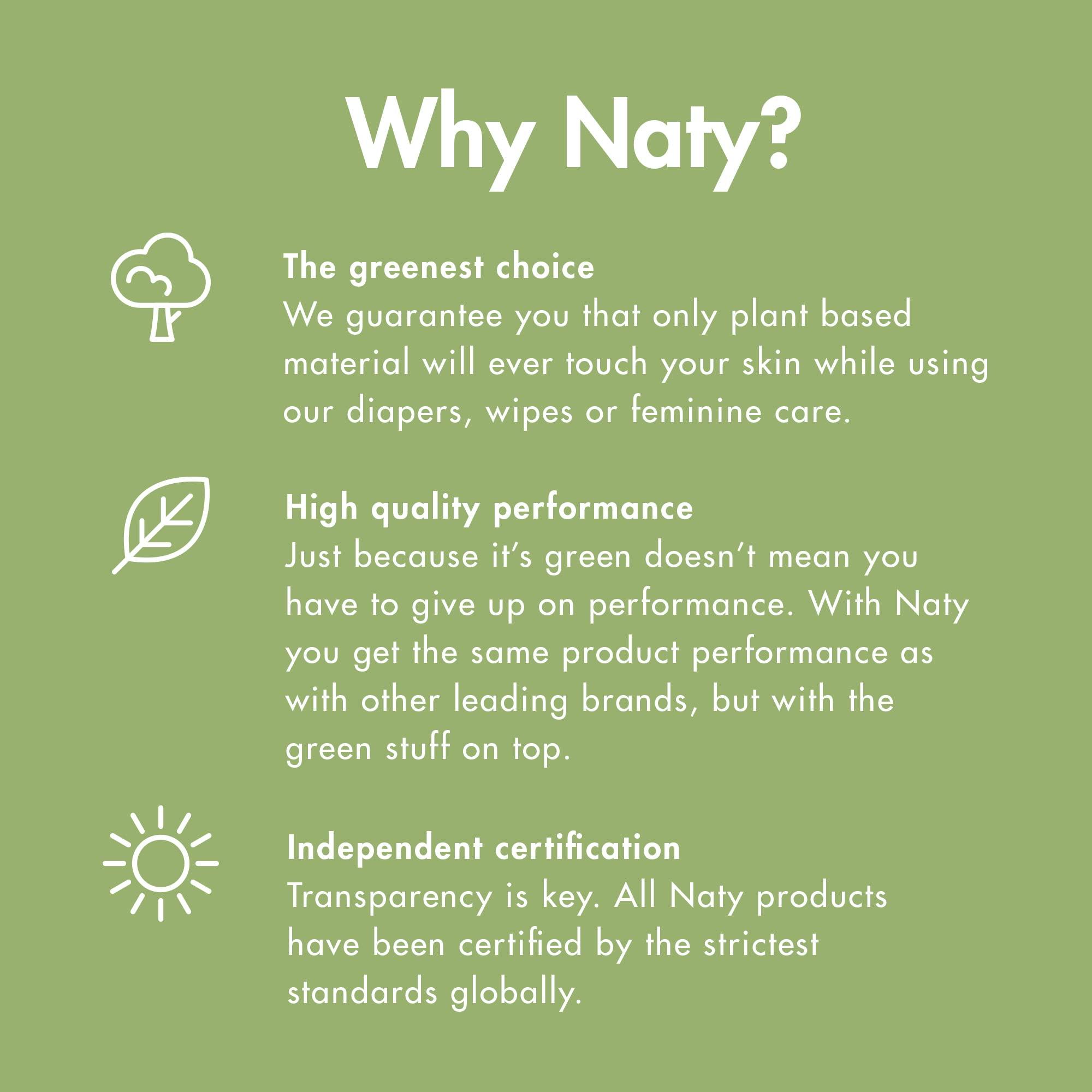 Naty Eco by Naty Sanitary Pads Plantbased and Absorbent Sanitary Pads for Women, Organic Cotton Menstrual Product, Better for Feminine Health (Normal, 14 Count)