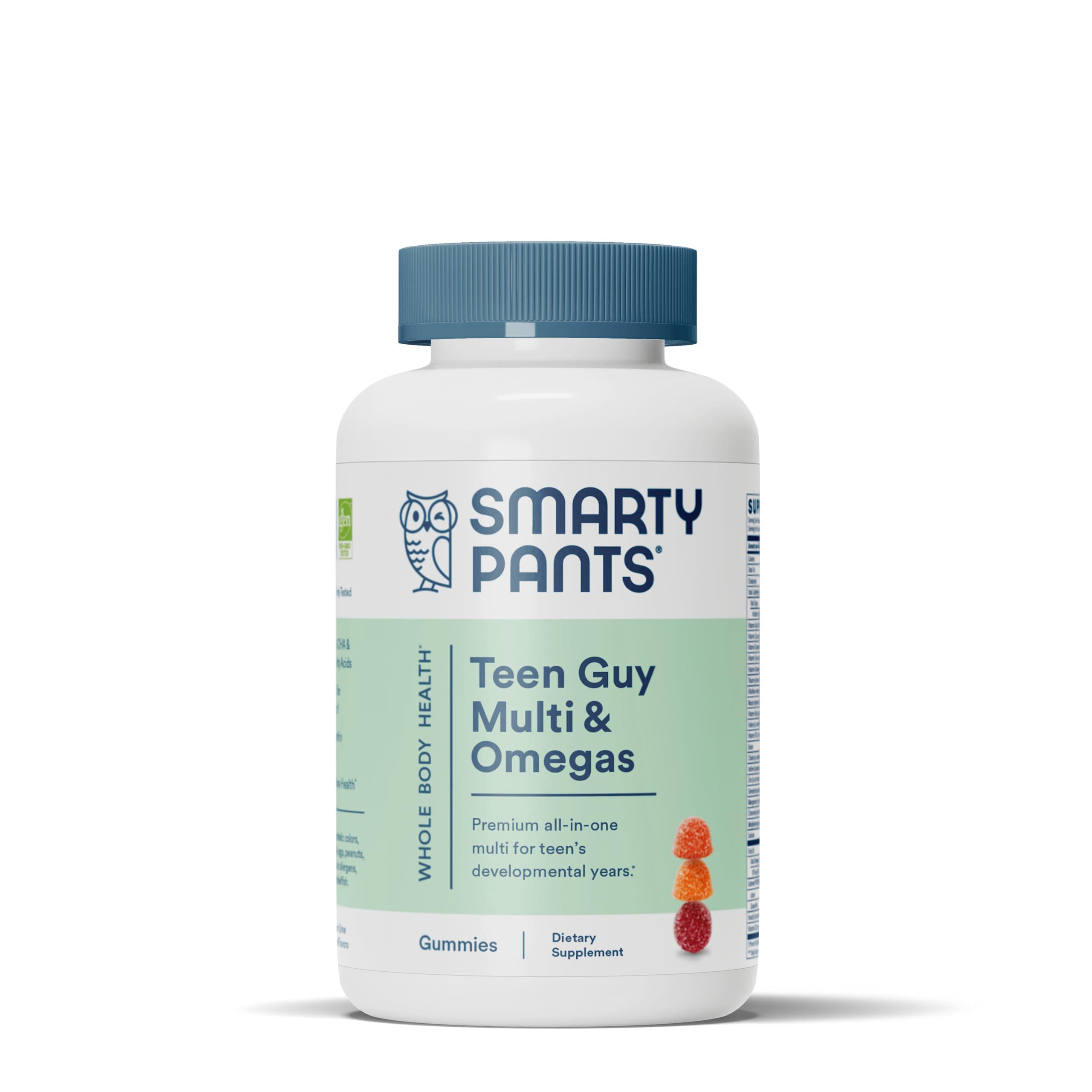 SmartyPants SmartyPants Teen Guy Multivitamin Gummies: Omega 3 Fish Oil (EPA/DHA) & Kids Probiotic Immunity Gummies: Prebiotics & Probiotics for Digestive Health and Immune Support Supplement
