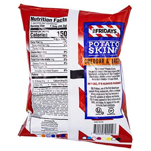 TGI Fridays TGI Fridays Potato Skins Snacks, Cheddar & Bacon, 1oz Bag (Pack of 24, Total of 24 Oz)