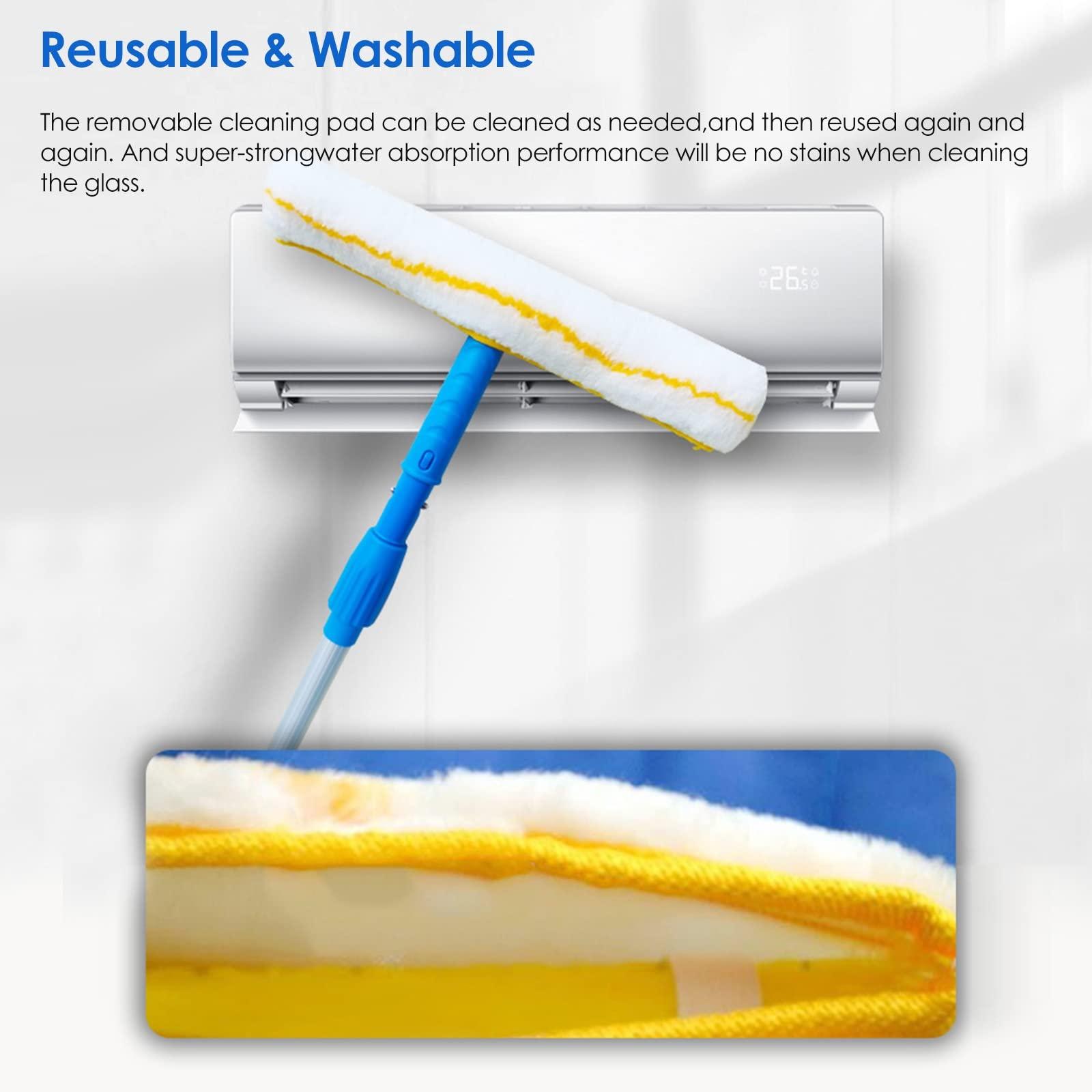 YXXSDP 4 8 12 15 20 Ft Long Window Cleaning Tool with Telescopic Pole, 2 in 1 Professional Window Squeegee Cleaner Window Washing Kit, Household Equipment, for High Window (Size : Length 6m/19.7ft)