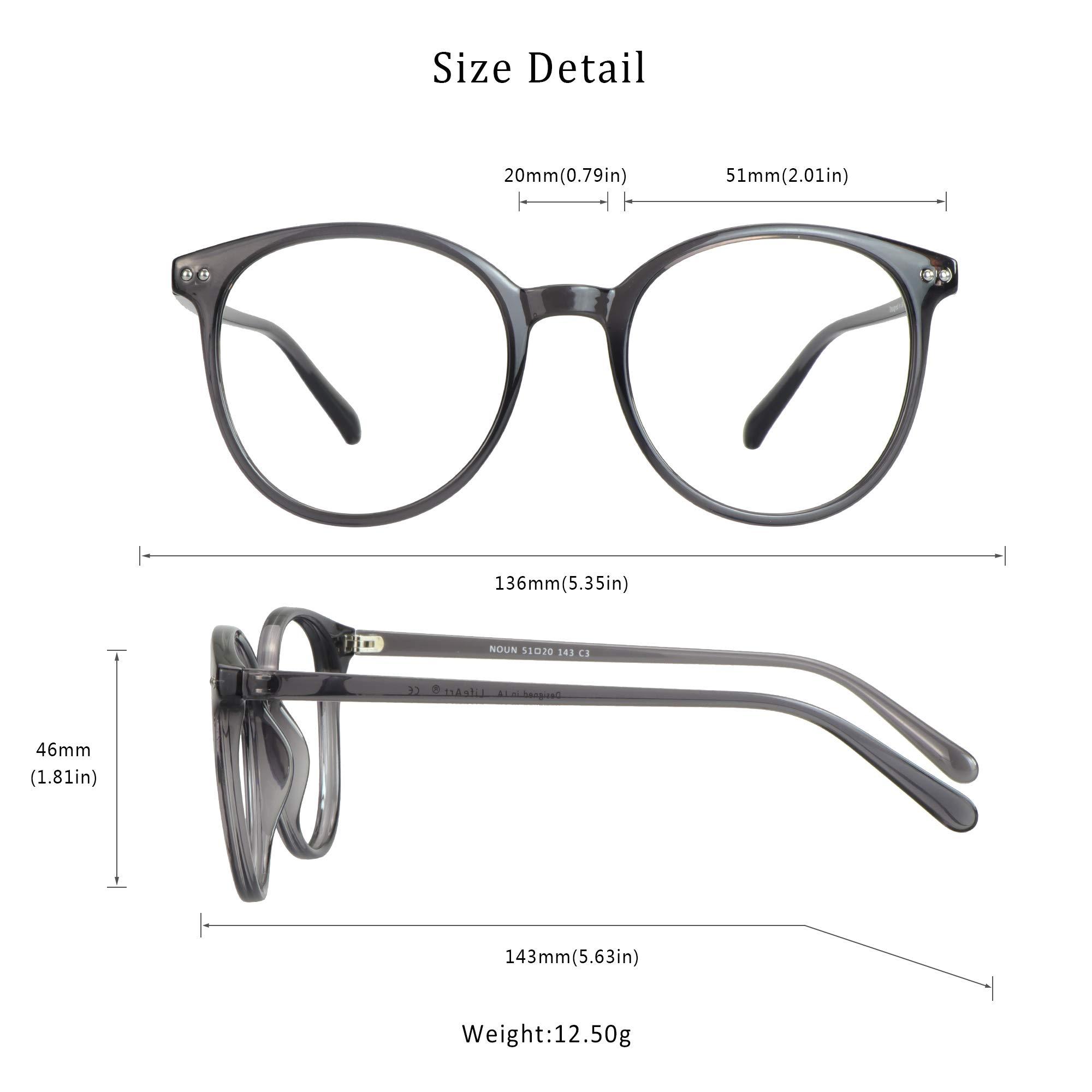 LifeArt LifeArt Blue Light Blocking Glasses, Anti Eyestrain, Computer Reading Glasses, Gaming Glasses, TV Glasses for Women Men, Anti Glare (Clear Grey, 3.25 Magnification)
