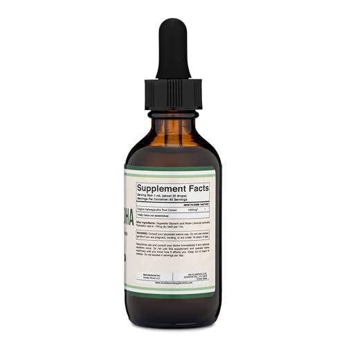 Double Wood Supplements Ashwagandha Organic Drops for Stress Relief (1,200mg, 60 Servings) Ashwagandha Tincture for Adrenal Support and Cortisol Manager (Vegan Safe, Gluten Free, Non-GMO) by Double Wood