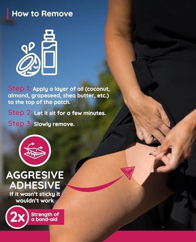 THE CHUB RUB PATCH The Chub Rub Patch for Thighs (AS SEEN ON SHARK TANK), Anti Chafe Thigh Chafing Prevention Friction Tape Patches, Anti Chafing Skin Tape for Inner Thigh Rubbing Prevention Women (3 Pairs), Cocoa