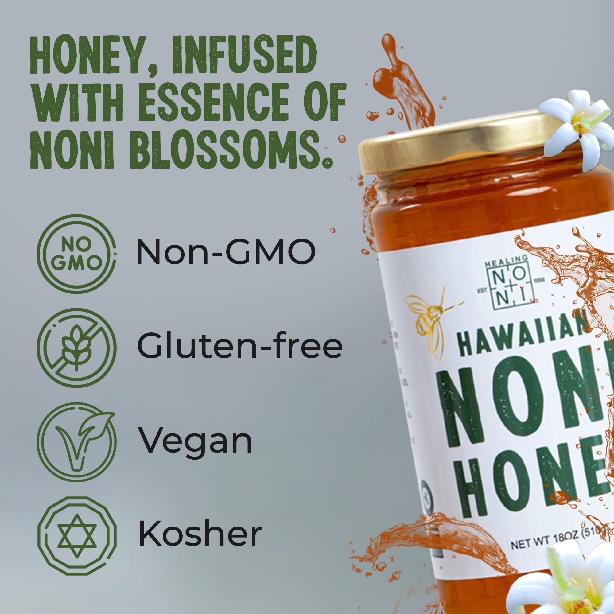 Healing Noni Healing Noni - Hawaiian Honey - All-Natural - 2-Pack Glass Jar 48oz