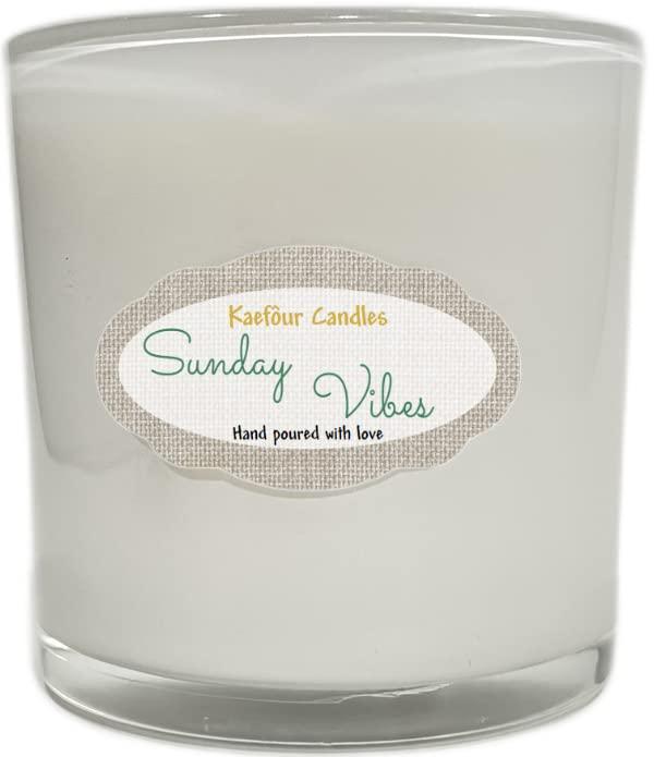 Kaefour Three Wick Scented Candle 100% Natural Soy Wax (Sunday Vibes)