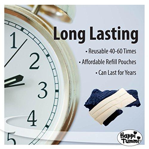 Happi Tummi Microwavable Heating Pad, Natural Aromatherapy Wrap for Menstrual Cramps, Abdominal Discomfort, Back Neck and Shoulder Pain (Small, Blue)