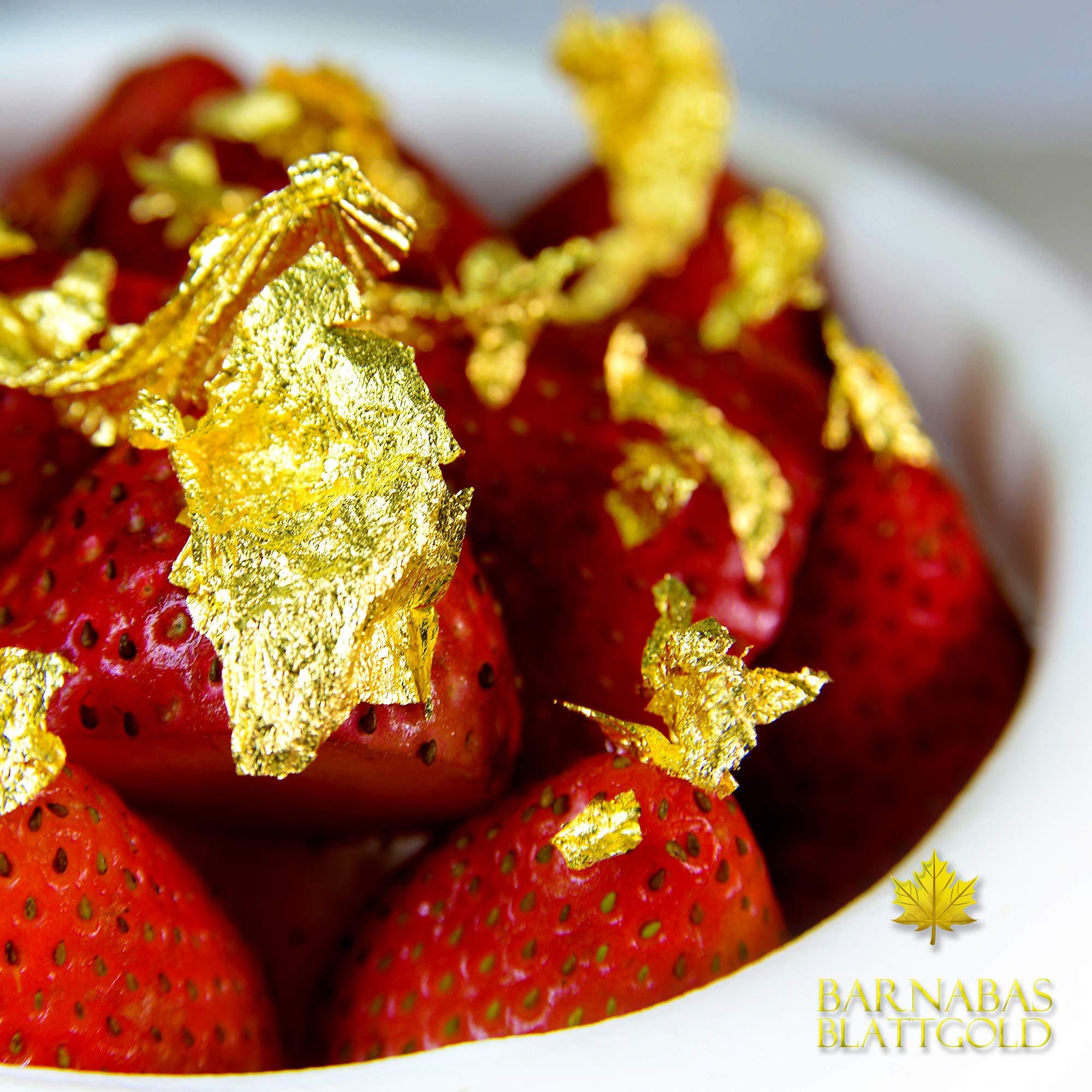 BARNABAS BLATTGOLD Barnabas Blattgold Genuine Edible Gold Flakes,150mg/Jar, Edible Gold Leaf for Cake Decorations, for Baking, for Drinks and for Food