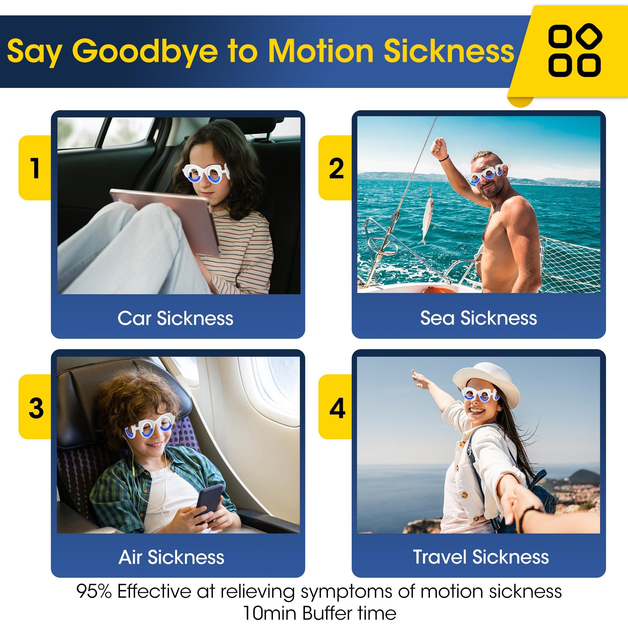 NEOISM NEOISM Motion Sickness Glasses Car Sickness Glasses Relieve Carsickness Airsickness Seasickness Portable Anti Nausea Car Sick Glasses Adults or Kids