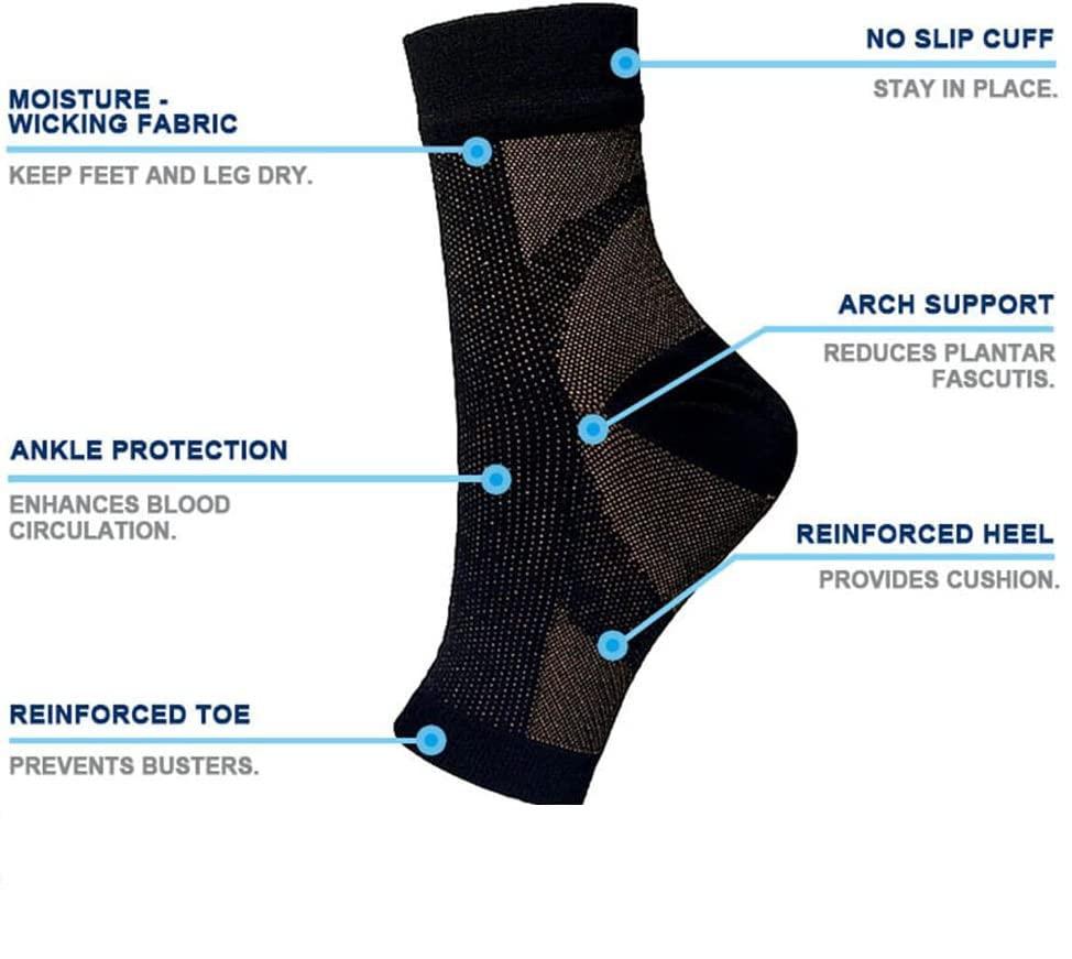 Generic Comprex Ankle Sleeves, 2 Pairs Comprex Ankle Sleeves To Wear To Sleep In, Comprex Ankle Sleeves Socks For Women Men Foot Sleeve Support Relief For Pain (2 Pairs White, XX-Large)