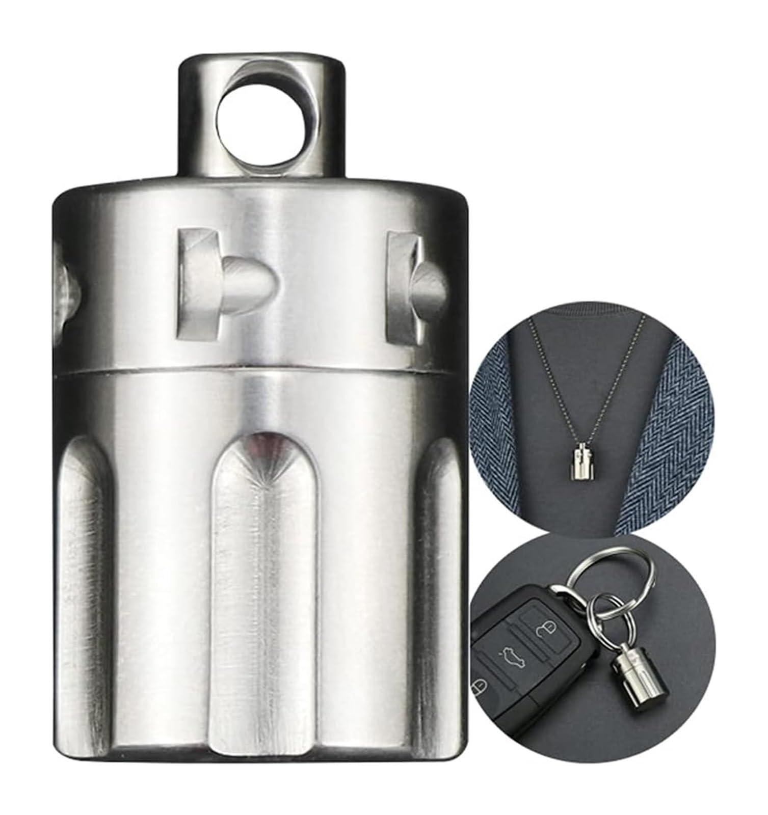 Titanium Mini Pill Holder Keychain Micro Pill Fob Titanium Pill