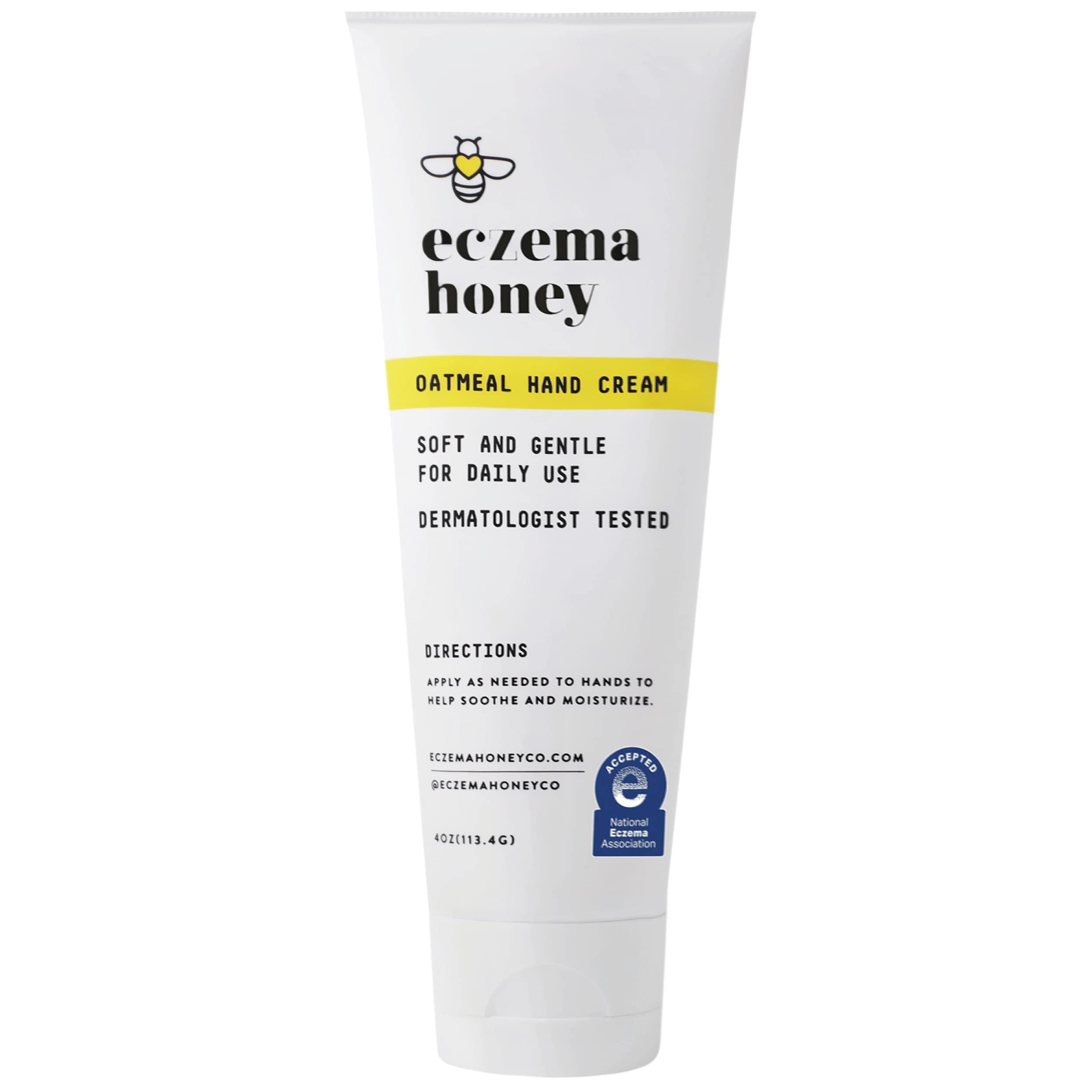 ECZEMA HONEY ECZEMA HONEY Oatmeal Hand Cream - Natural Hand & Body Lotion for Eczema Rash Relief - Eczema Cream for Dry, Itchy, Sensitive, & Irritable Skin (4 Oz)