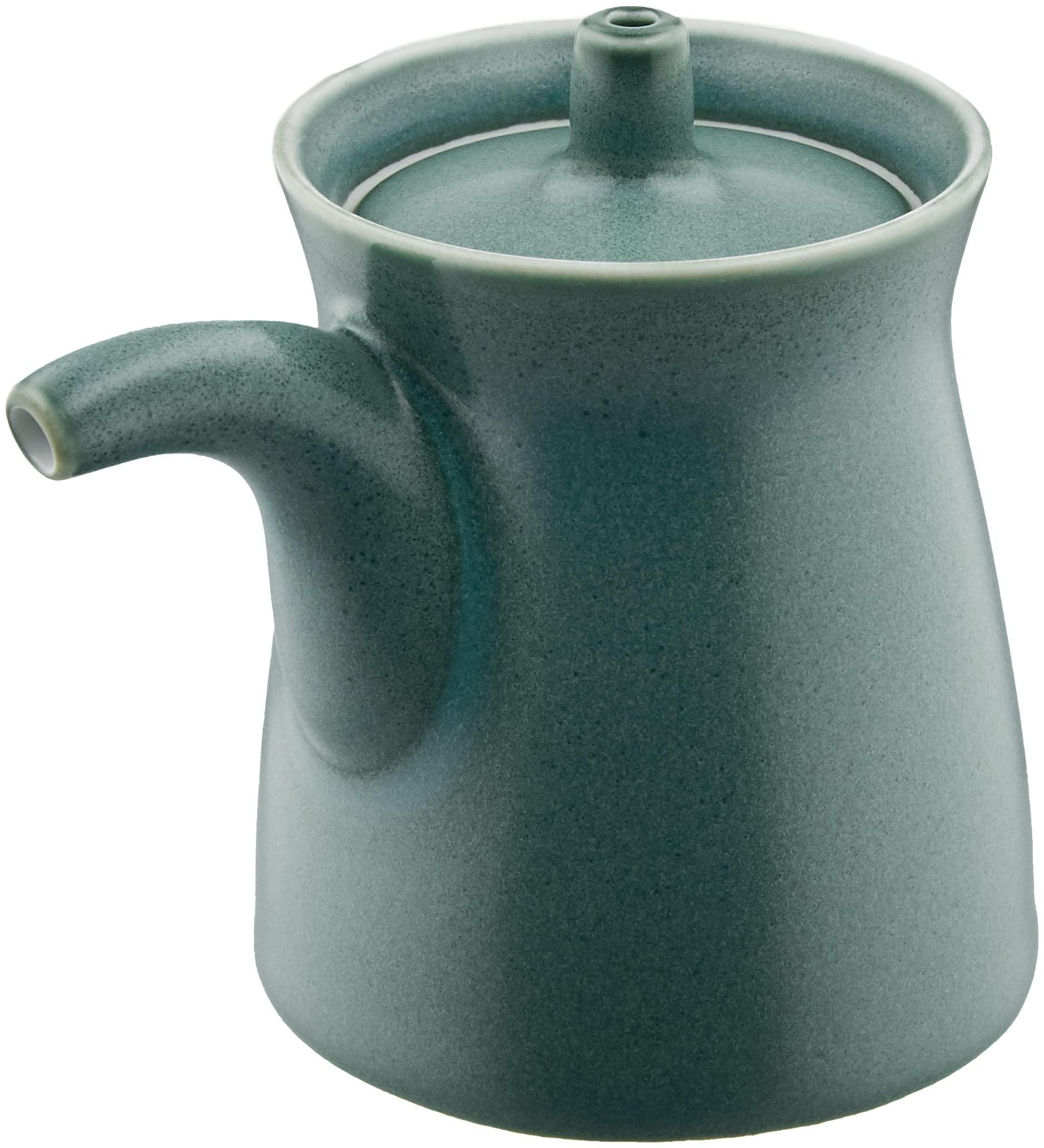 (Hakusan Porcelain) Hakusan Pottery G-Shaped Soy Sauce, Small, Green, Approx. 2.4 x 3.0 inches (6 x 7.5 cm), 2.7 fl oz (80 ml), Hasami Ware Made in Japan