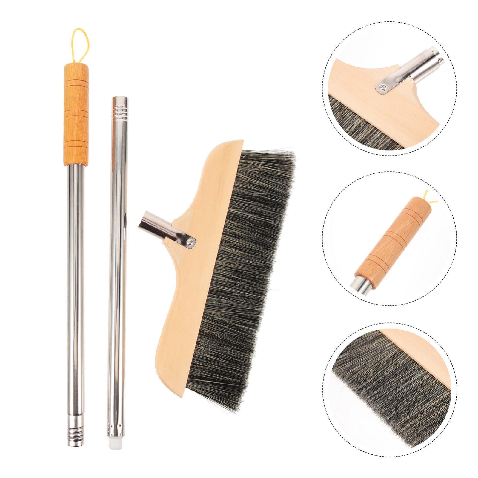 Angoily Bristle Broom Wooden Broom Wood Broom Indoor Broom Wooden House Broom Household Broom Hardwood Floor Broom Outdoor Broom Kitchen Broom Hair Broom Wood Sweeper Broom for Sweeping