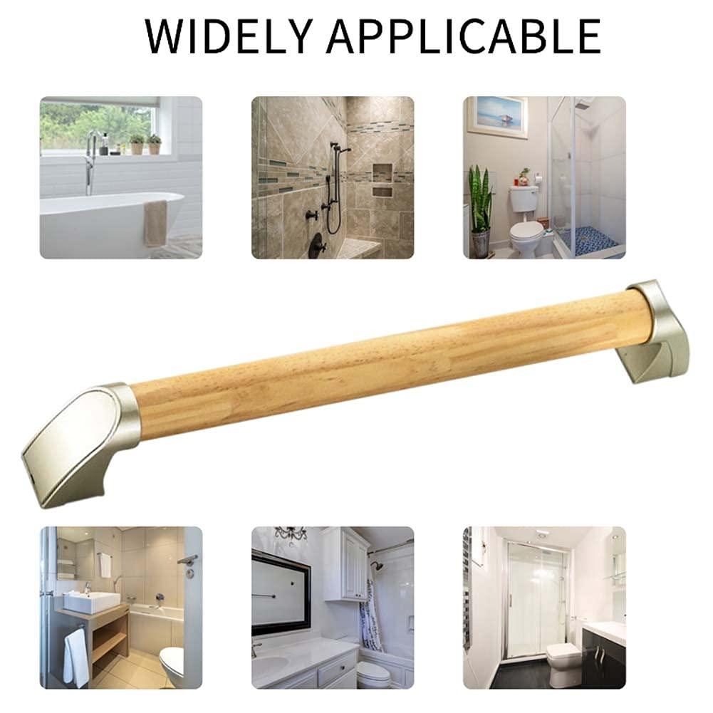 WeBert Bathroom Grab Rails,Shower Handles for Elderly, Wood Grab Rail Bathroom Balance Bar, Safety Hand Rail Support, Non-Skid, Assist Bath Handle for Seniors, Disabled and Handicap (Color : Black Walnut Co
