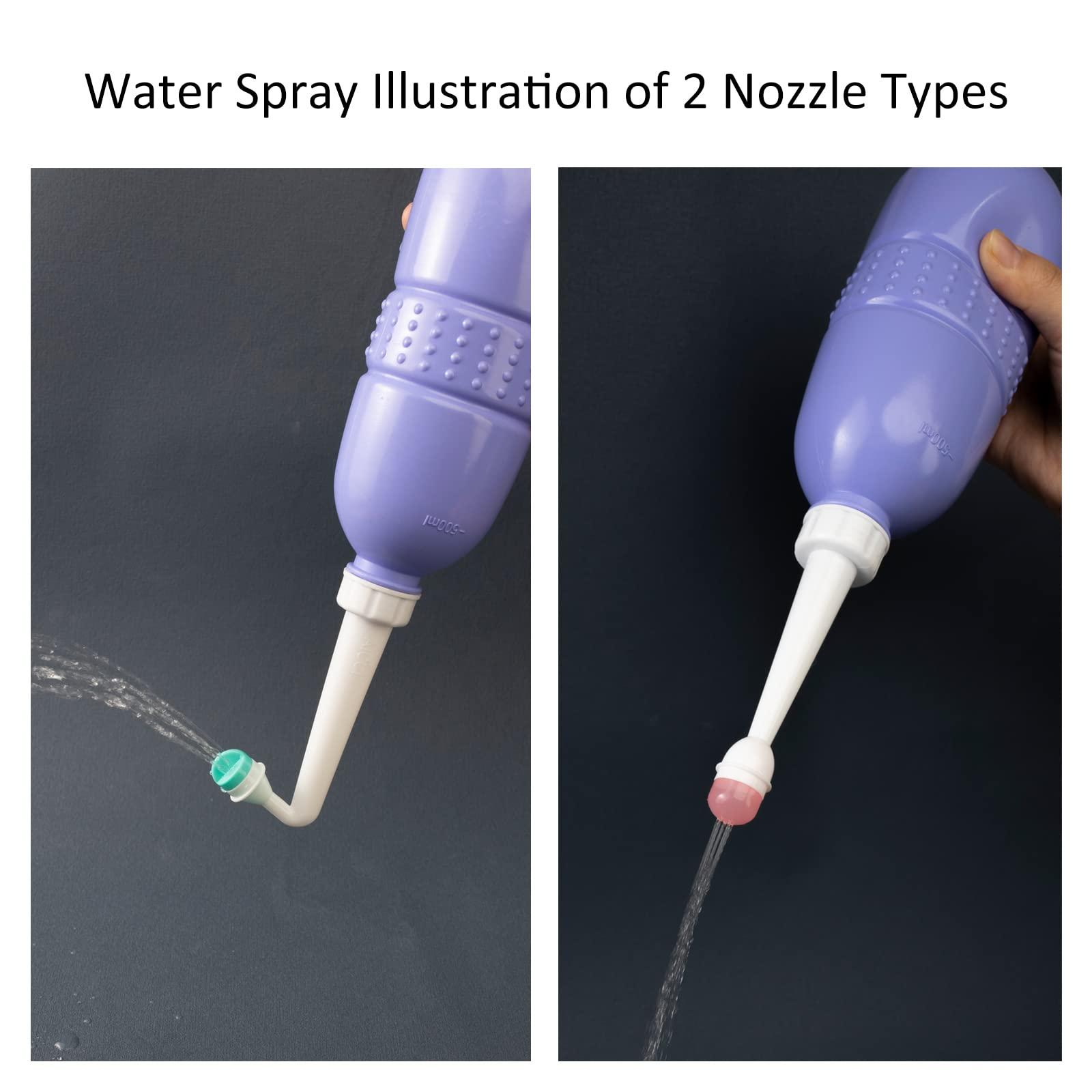 aicci aicci Peri Bottle for Postpartum Care, Portable Travel Bidet for Women, 17oz Large Capacity Perineal Bottle for Feminine Hygiene with Travel Bag and Angled Nozzle (Purple)