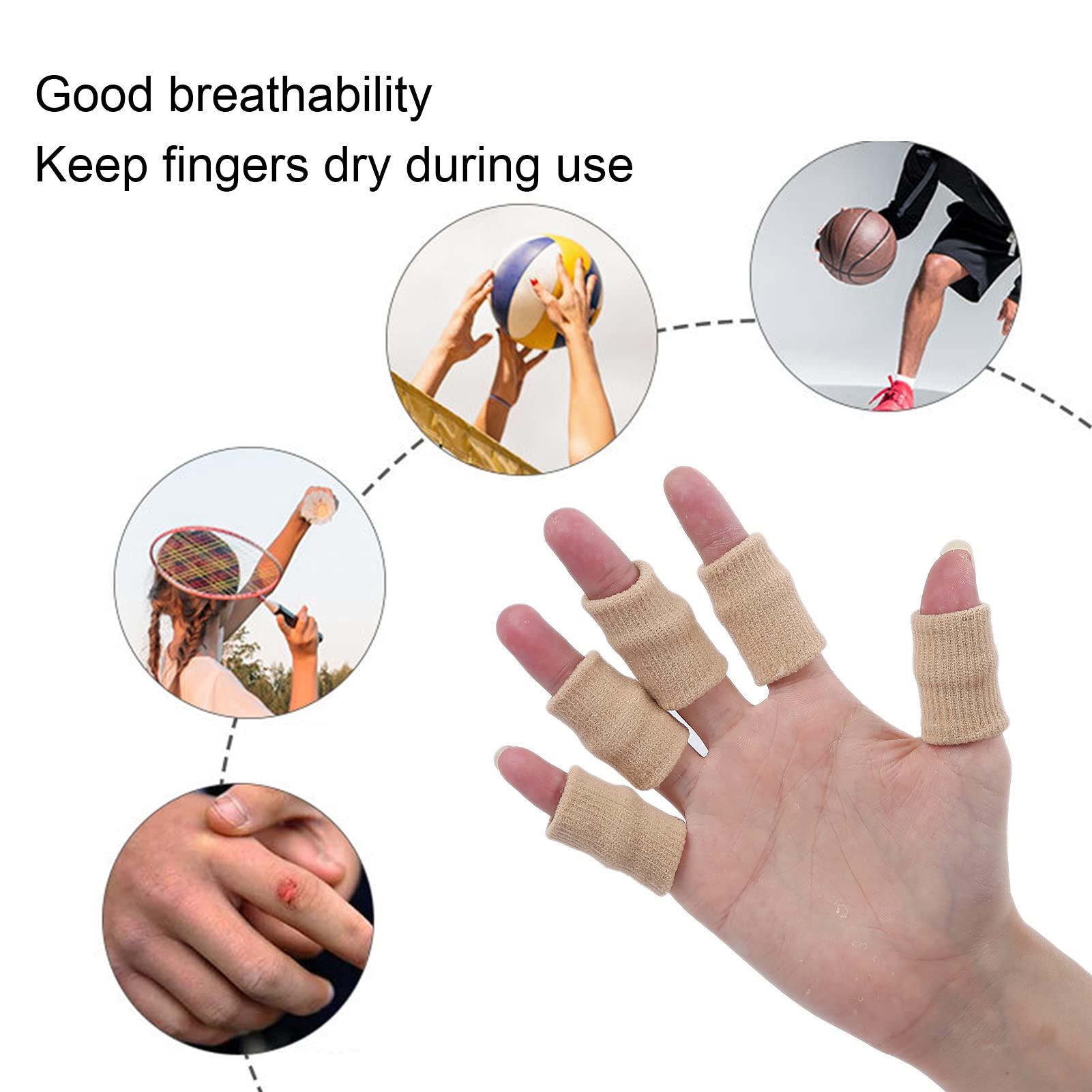 ZJchao 10Pcs Sport Basketball Trigger Finger Splint, Finger Protector Support Sleeves for Trigger Finger, Hand Eczema, Finger Cracking, Finger Arthritis (Skin)