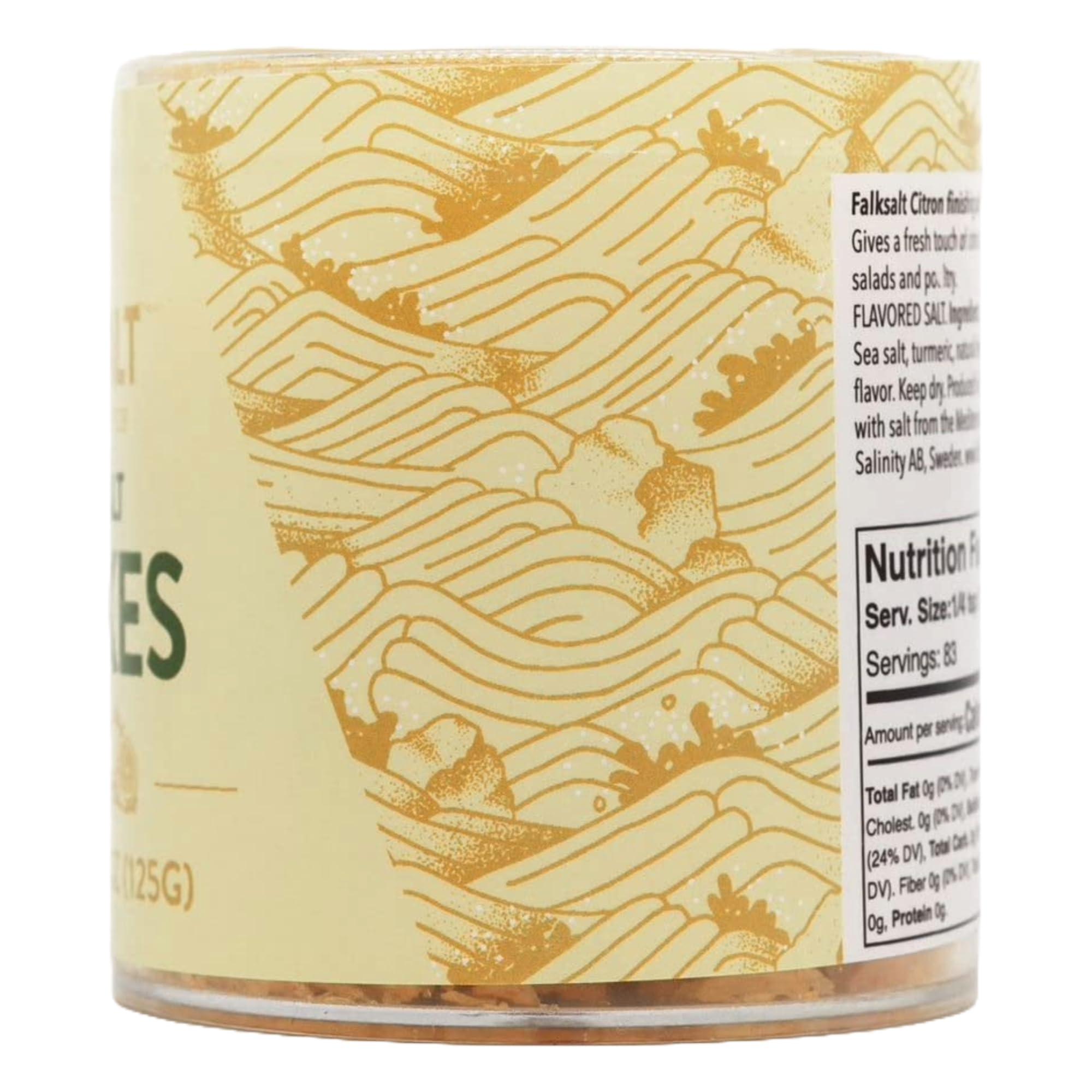 Falksalt FALKSALT Citron Lemon Sea Salt Flakes 4.4oz. | Gourmet Flavored Salt | Handcrafted, Kosher and Halal Certified