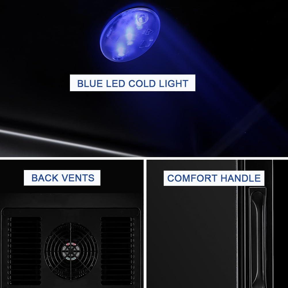 JJoias JJoias 50L Thermostatic Electric Humidor, 300 Count Capacity, with Spanish Cedar Shelves And Drawers, Quiet Operation, LED Lighting, Cooling Function,Black