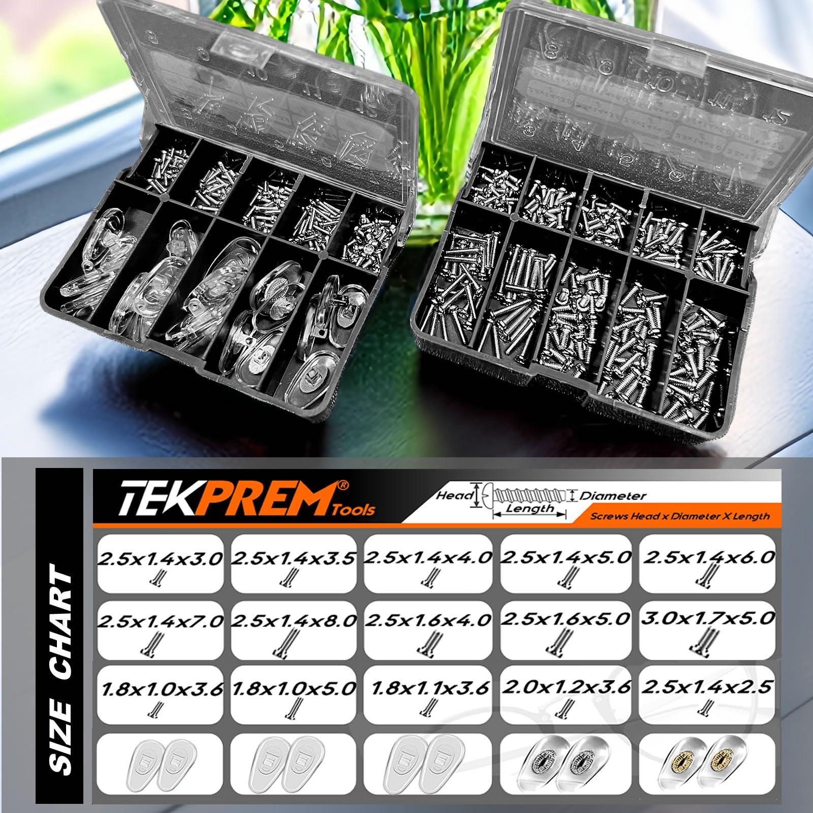 TEKPREM TEKPREM Magnetic Eyeglass Repair Tool Kit, Eye Glasses Repairing Screwdriver Set with Eyeglass Screws,Silicone Nose Pads,Tweezer,Small Screwdriver for Eyeglasses,Sunglasses and Nose Pads Replacement