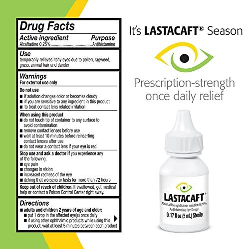 Lastacaft Lastacaft Once Daily Eye Allergy Itch Relief Drops, 60 Day Supply, 0.17 Fl Oz (Pack of 1)