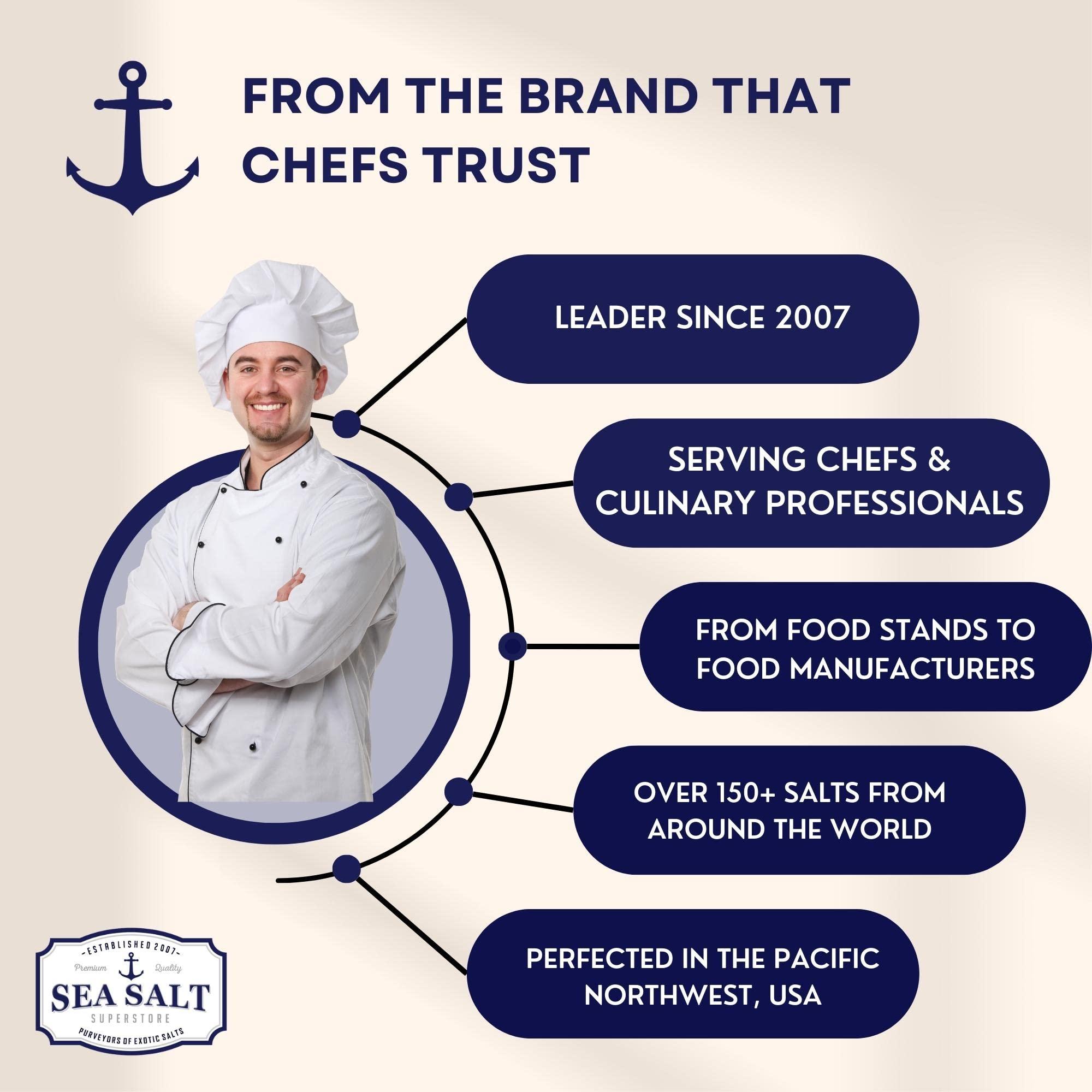 Sea Salt Superstore Flaky Sea Salt, Hand Harvested Sea Salt Flakes, Baja Fleur de Sel Flake Salt, Gourmet Finishing Flaky Salt for Baking and Cooking, 7 oz Bag, Sea Salt Superstore