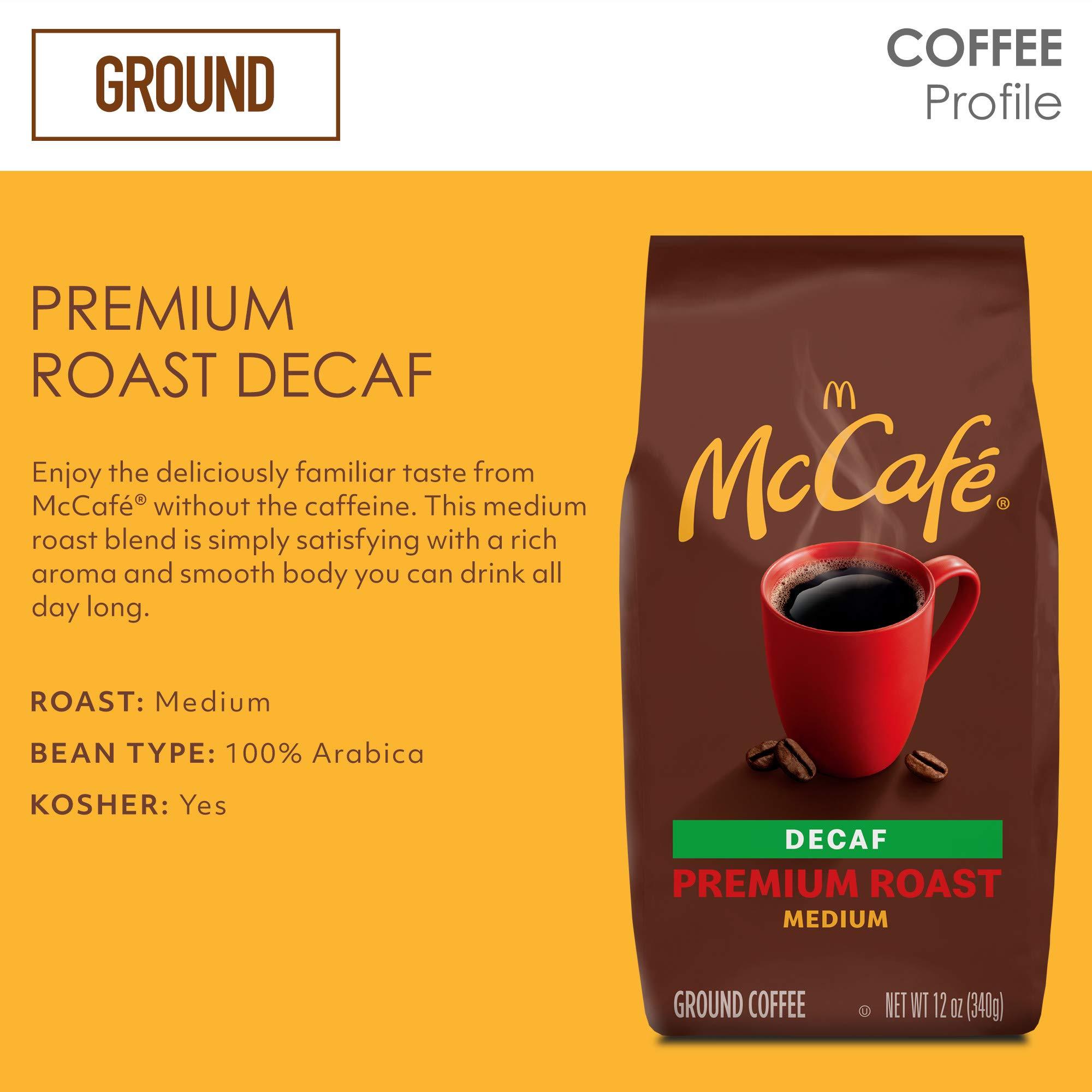 McCafe McCafe Premium Roast Decaf, Medium Roast Ground Coffee, 12 oz Bag