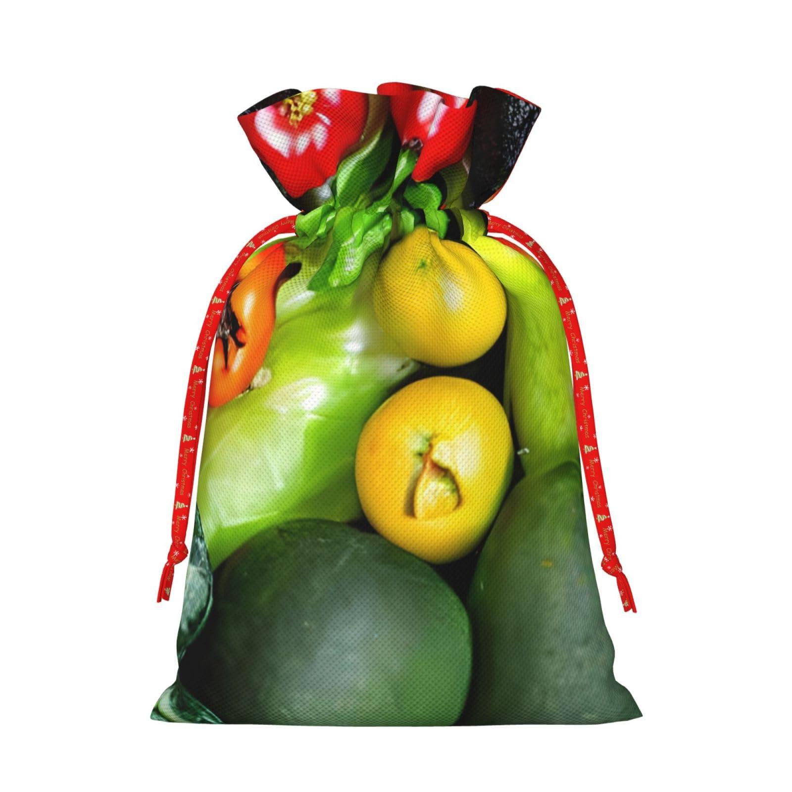 Fresqa Fresh Vegetables Fruits Reusable Christmas Gift Bags Cloth Gift Bags For Endearing Presentation-Memorable Moments