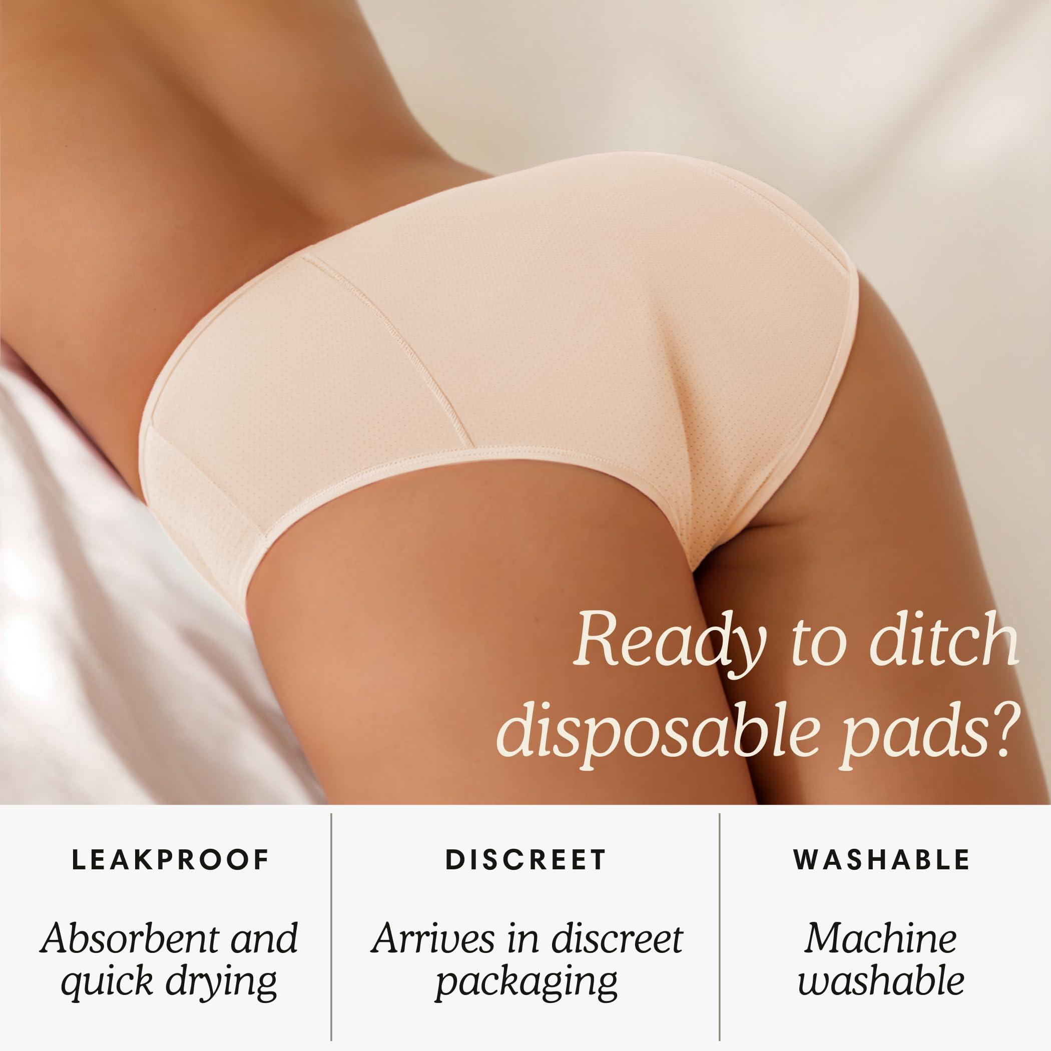 everdries Everdries Washable & Reusable Incontinence Underwear for Women Over 60 - Leakproof, Discreet, Absorbent, Machine-Washable Panties (Original Beige, M, Pack of 5)