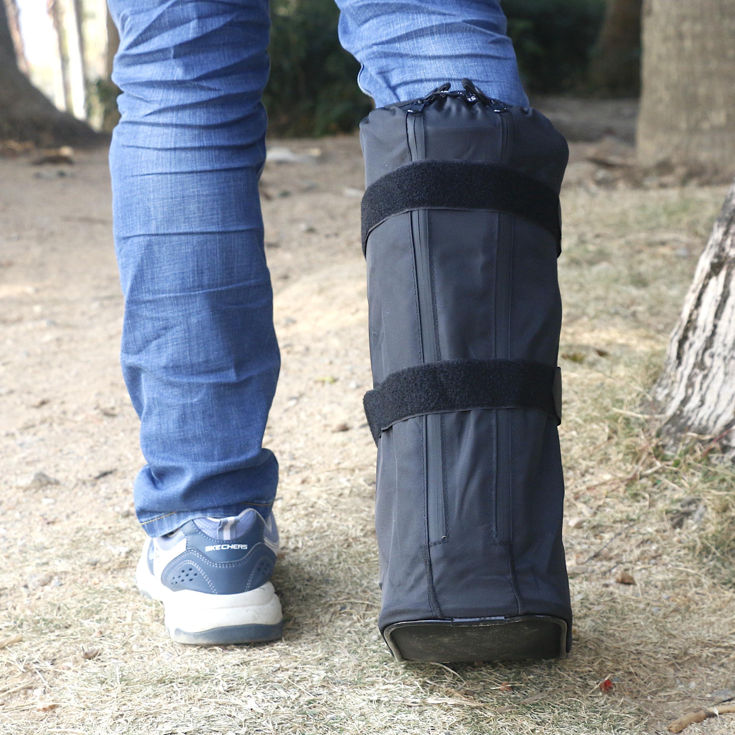 ARUNNERS ARUNNERS Walking Boot Cover for Medical Brace Orthopedic Fracture Cast with Integrative Slip-Resistant Rubber Sole (Black, Tall, X-Small)