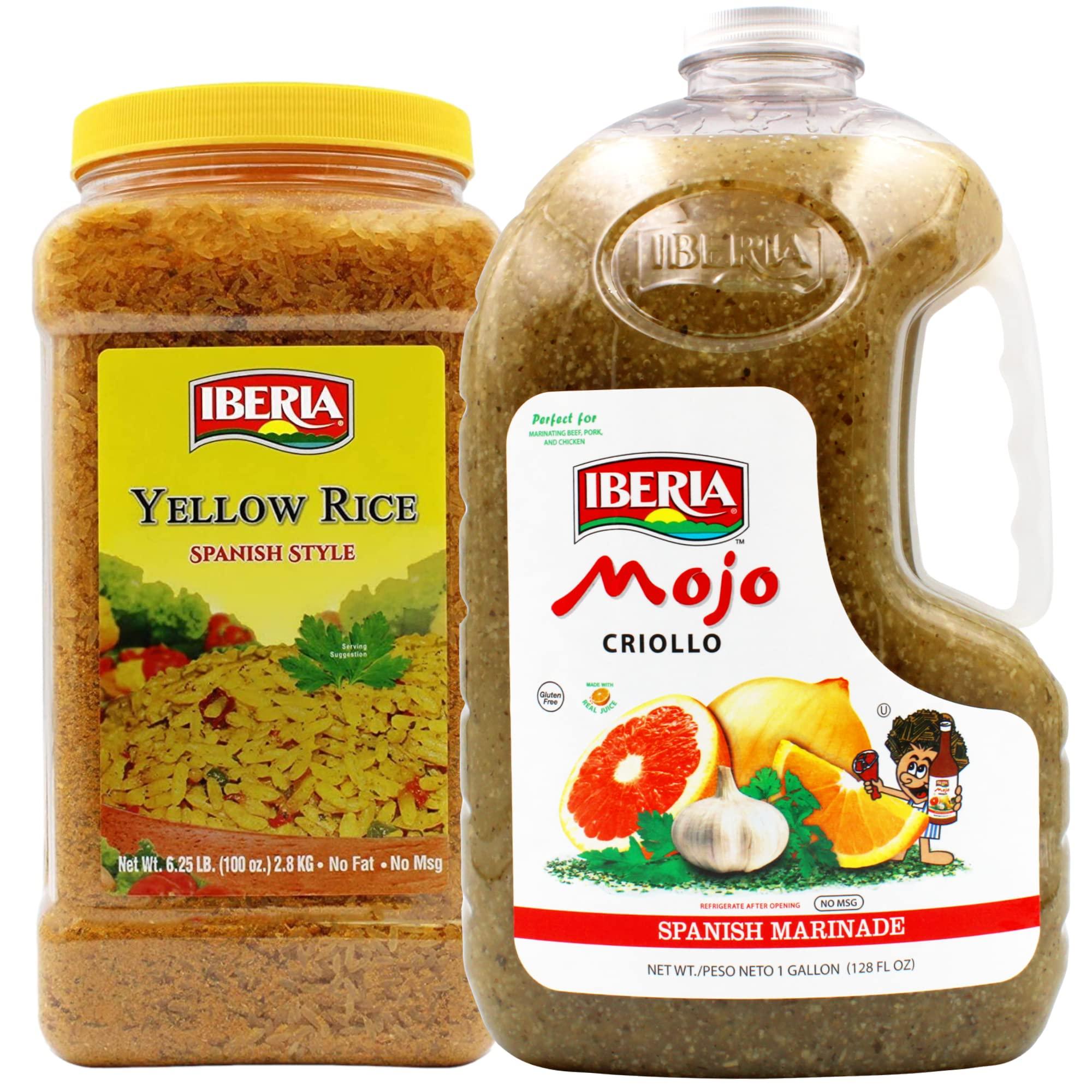 Iberia Iberia Yellow Rice 6.25 lb. Bulk Spanish Style Seasoned Rice + Iberia Mojo Criollo, 1 gallon