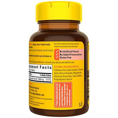 Nature Made Nature Made Vitamin C 1000 mg Time Release Tablets with Rose Hips, 60 Count to Help Support the Immune System