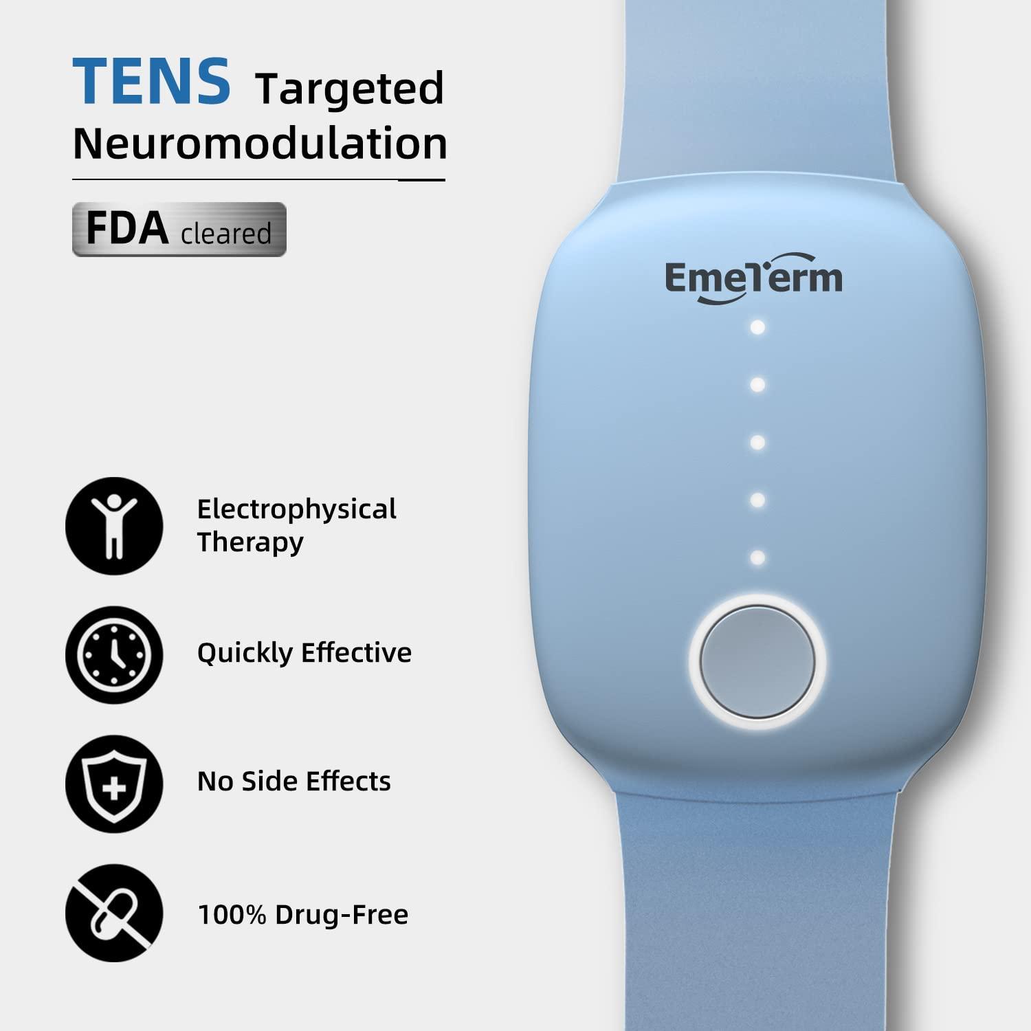 EmeTerm EmeTerm Anti-Nausea Wristband Relieve Morning Motion Travel Sickness Rechargeable Drug Free Bands Without Side Effects - Extra 2pack Conductive Gel