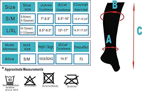 SKUNDU Open Toe Toeless Compression Socks 6 Pairs for Women Men 15-20 mmHg Calf Support Compression Sleeve (S/M, Black)