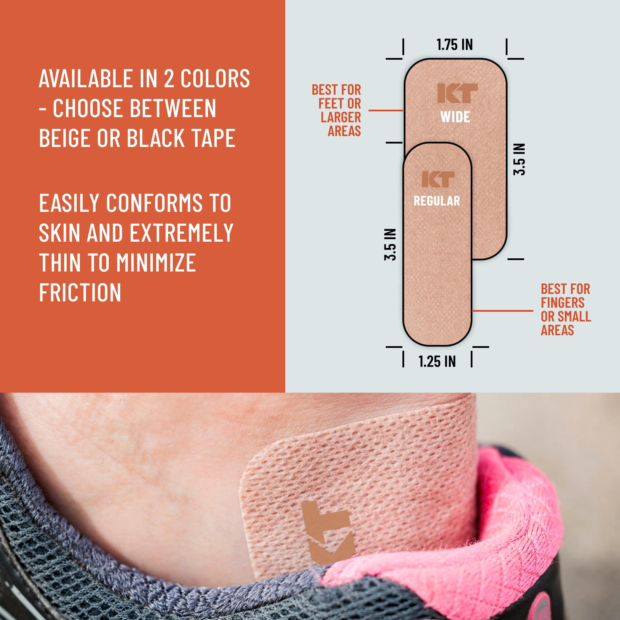 KT Tape KT Health Blister Prevention Tape 30 Precut Strips for Blister Protection, Strong Adhesive, Dermatologist Tested, Ideal for Athletes and Active Lifestyles Black