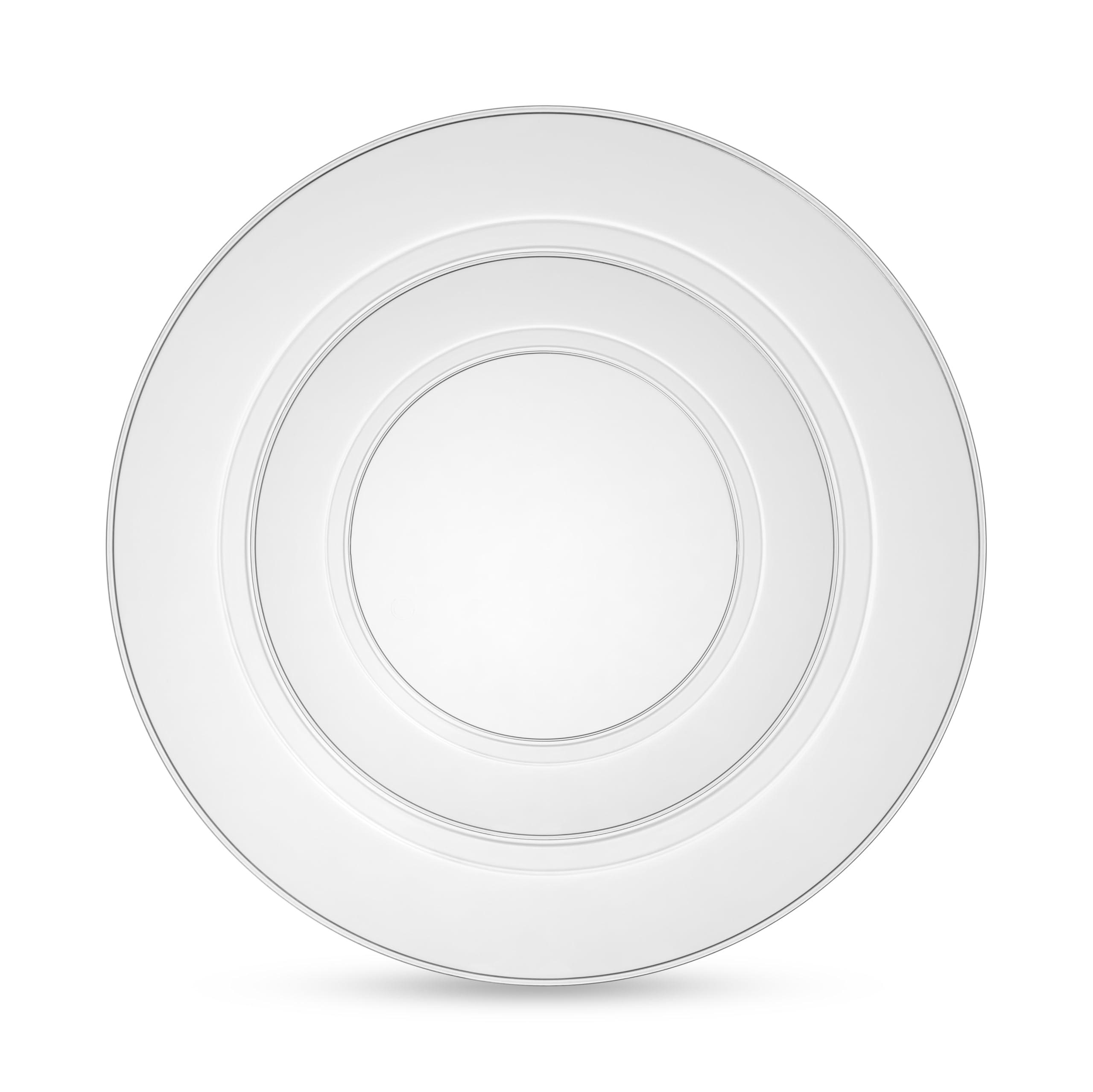 Munfix Munfix 100 Clear Plastic Plates Set, 50 Pcs 10 Inch Plastic Dinner Plates and 50 Pcs 7 Inch Plastic Dessert Plates, Elegant Fancy Heavy Duty Disposable Plates for Party, Wedding, Clear