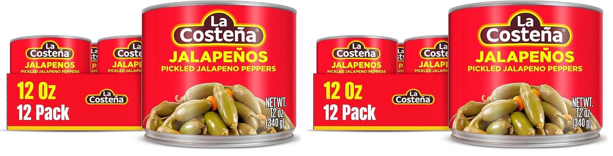La Costeña La Costea Jalapeo Whole Peppers 12 oz (24-Pack)