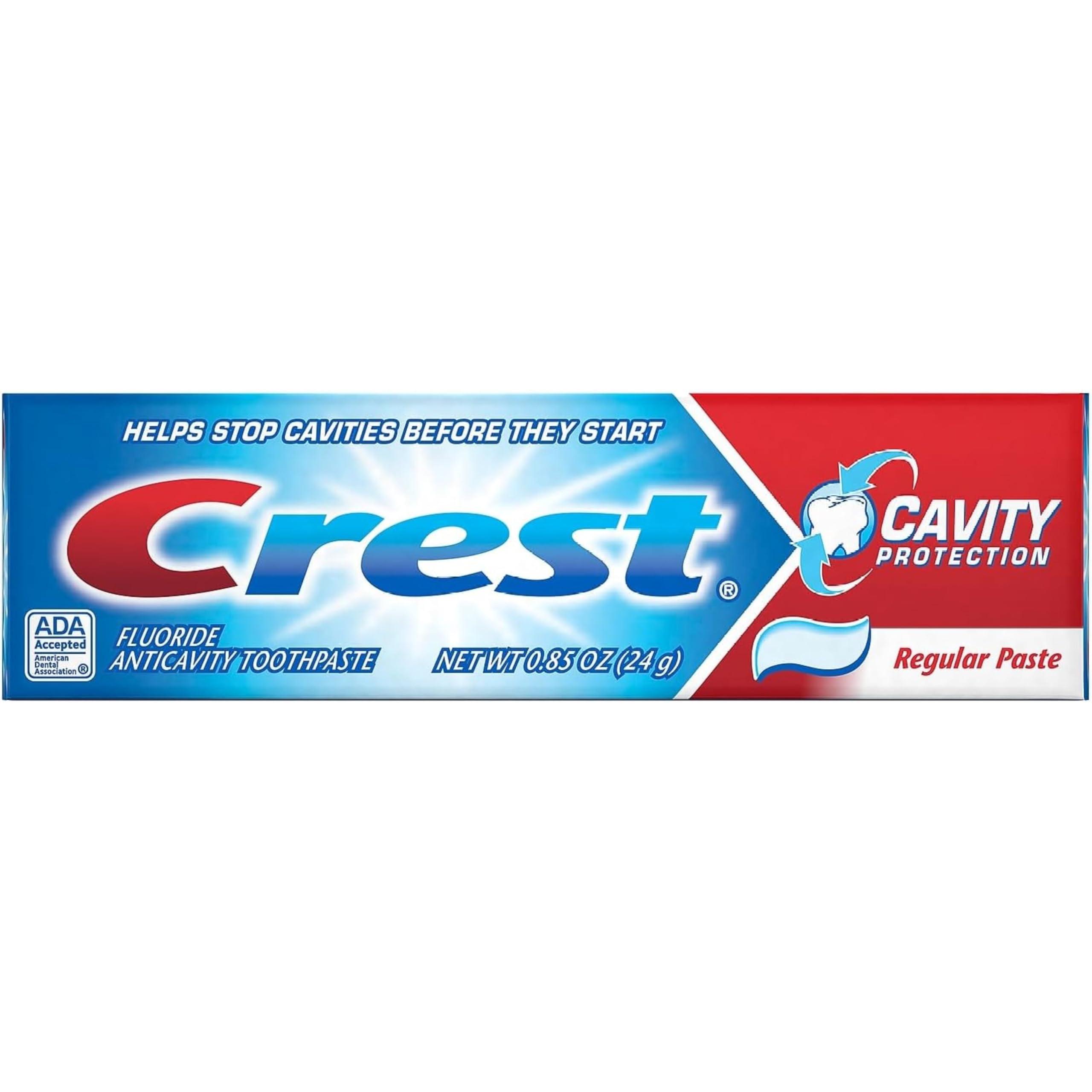 Crest Crest Cavity Protection Regular Toothpaste, Travel Size .85 oz. (24g) - Pack of 8