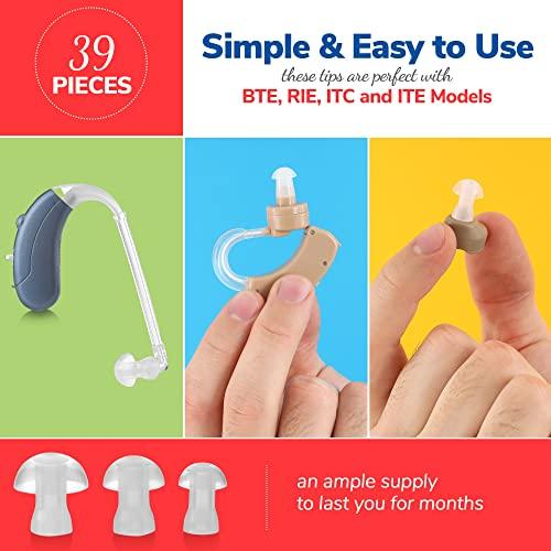 MEDca Hearing Aid Domes - Universal Domes for Hearing Aids - Sizes Small, Medium, Large & X-Large Earbud Replacements and BTE Hearing Sound Amplifiers