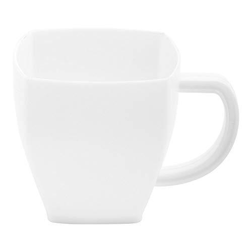 Restaurantware Restaurantware 5 Ounce Square Espresso Cups 100 Disposable Plastic Coffee Cups - PS Plastic With Handles White Plastic Dessert Cups For Catering Events Parties Weddings And Cafes