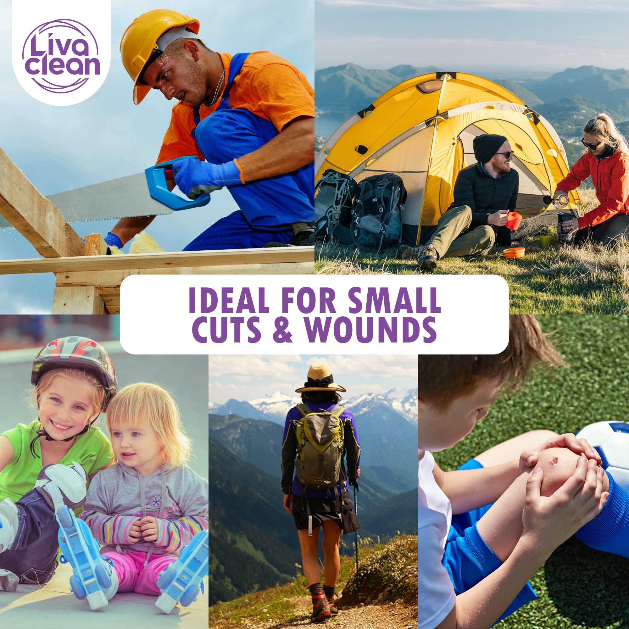 LivaClean (6 CT) 2.3 X 2.3 Butterfly Closures - Wound Closure Strips - Zip Stitch Wound Closure Butterfly Bandaids Adhesive Steri Strips Injury Closuring Glue Bandages Sutures