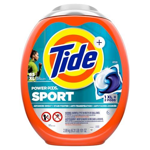 Tide Tide Power PODS Laundry Detergent Soap Pacs with Febreze Sport, 63 Count, Laundry Pods with Febreze Freshness and Sport Odor Defense